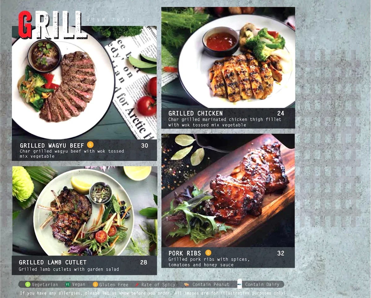 Menu, Kinn Plenty Valley