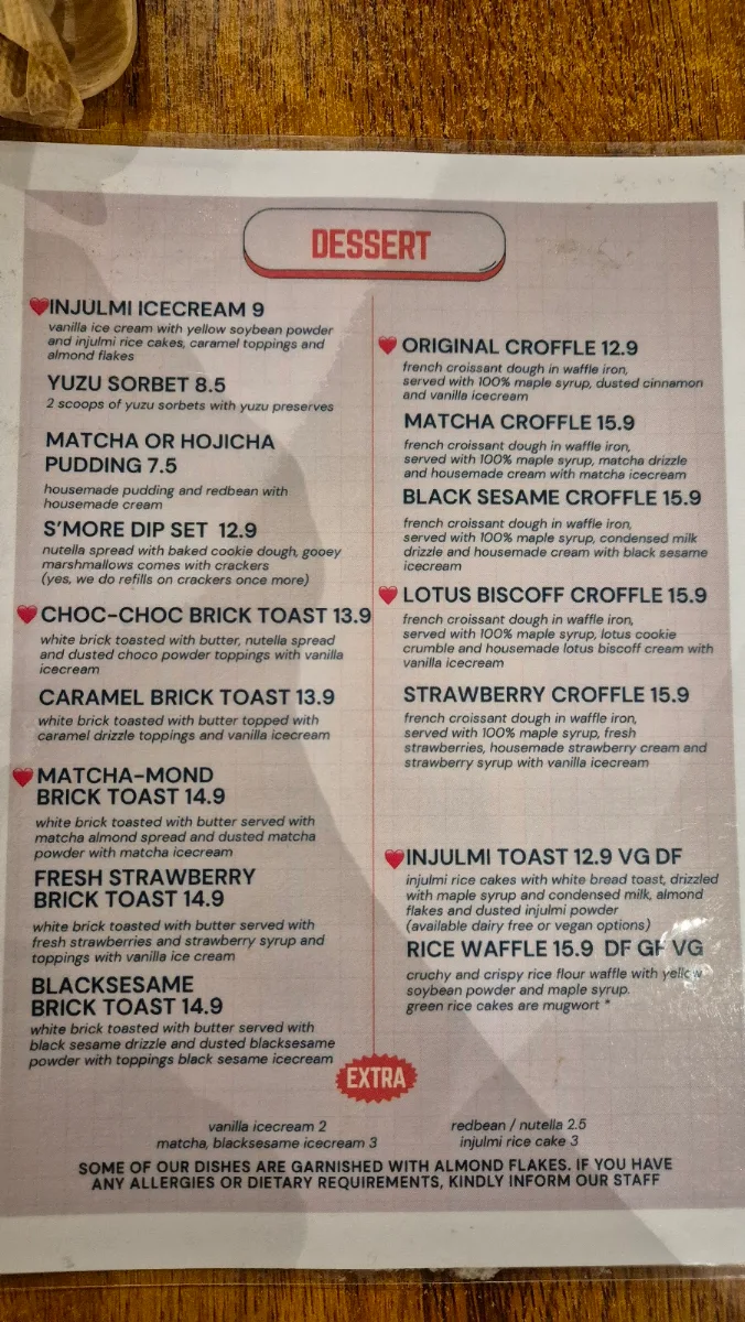 Menu, Brown Spoon Victoria Park