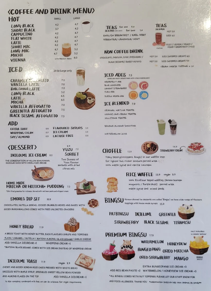 Menu, Brown Spoon Victoria Park