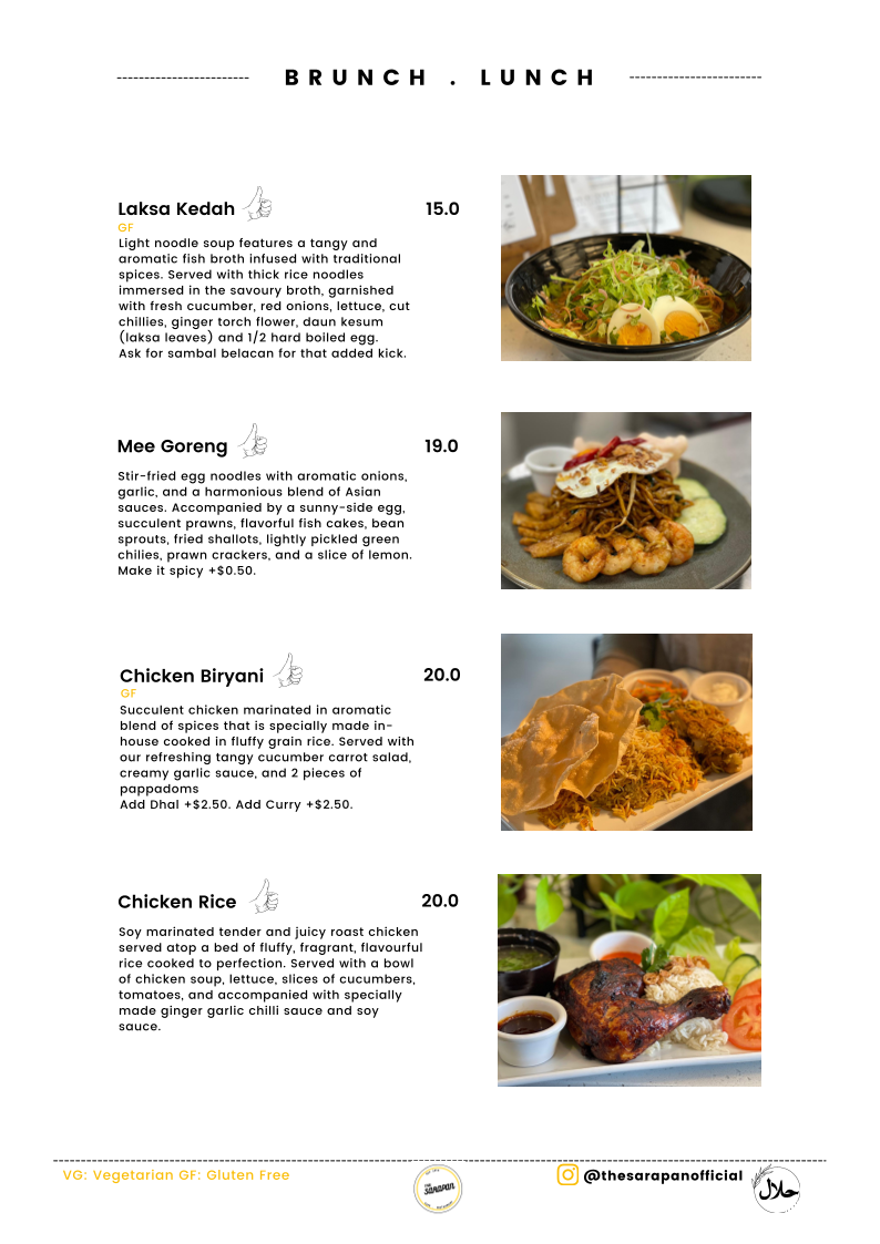 Menu, The Sarapan