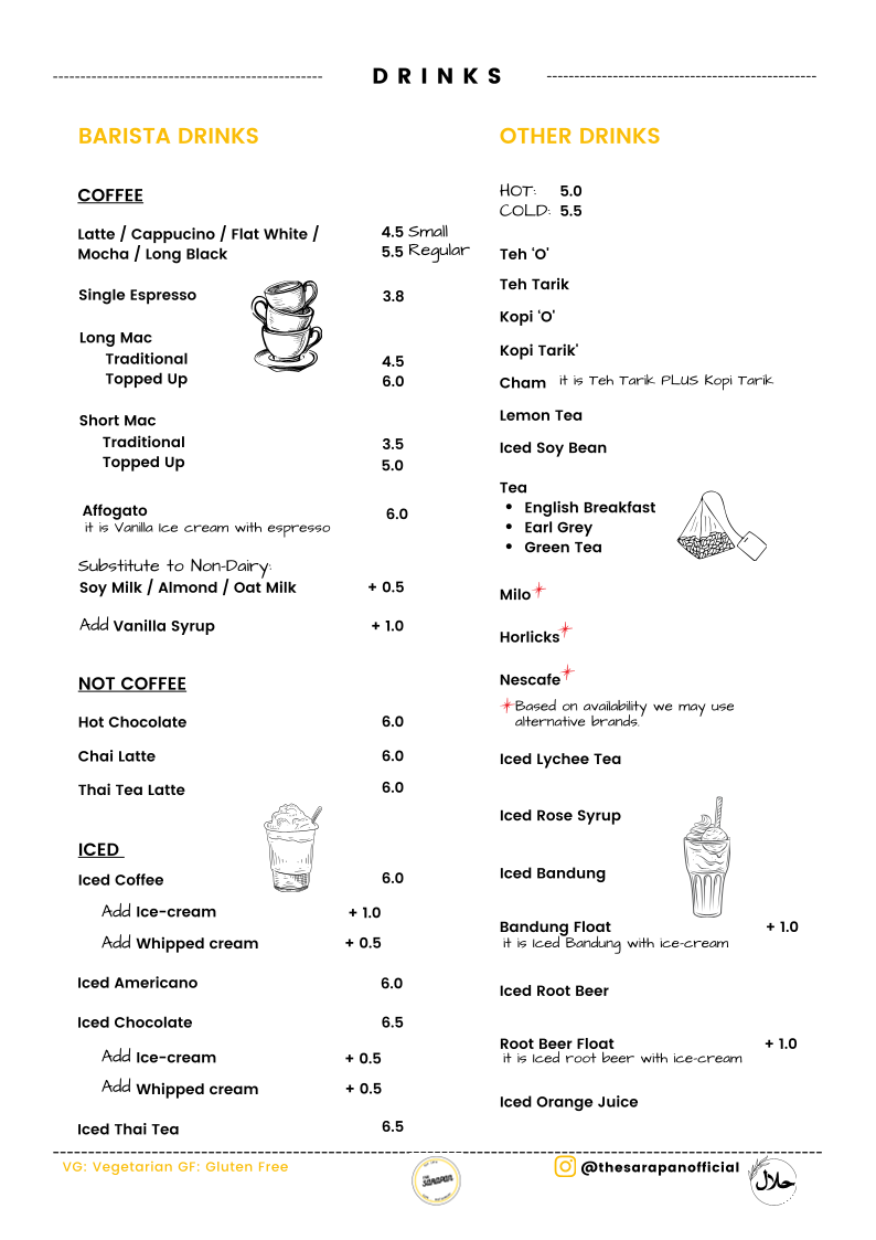 Menu, The Sarapan