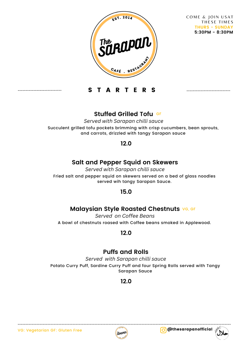Menu, The Sarapan