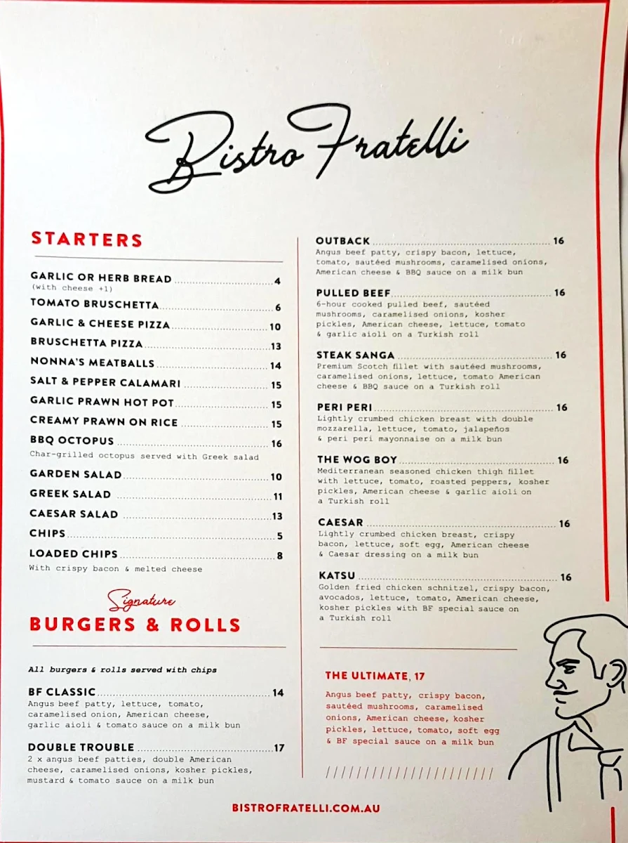 Menu, Green Valley Hotel