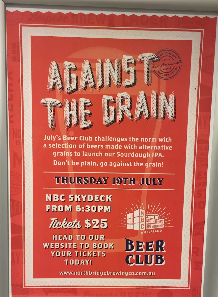 Menu, Northbridge Brewing Company