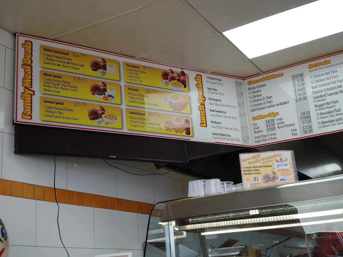 Menu, Grange Chicken & Seafood