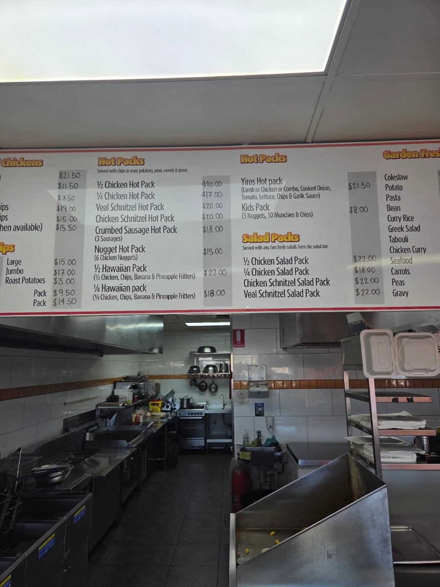 Menu, Grange Chicken & Seafood