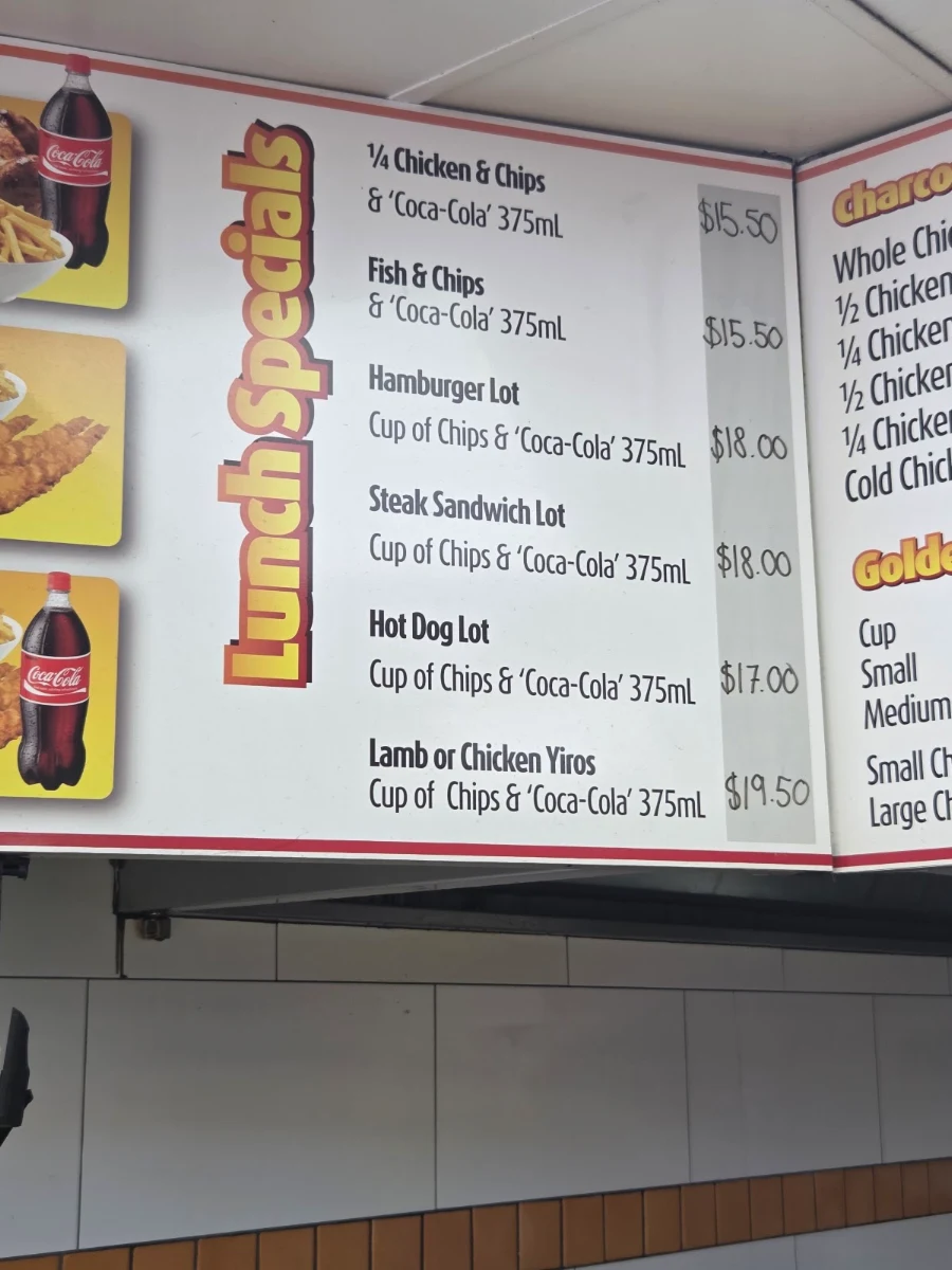 Menu, Grange Chicken & Seafood