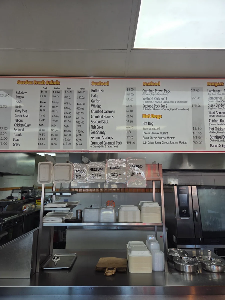Menu, Grange Chicken & Seafood