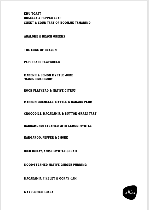 Menu, Attica