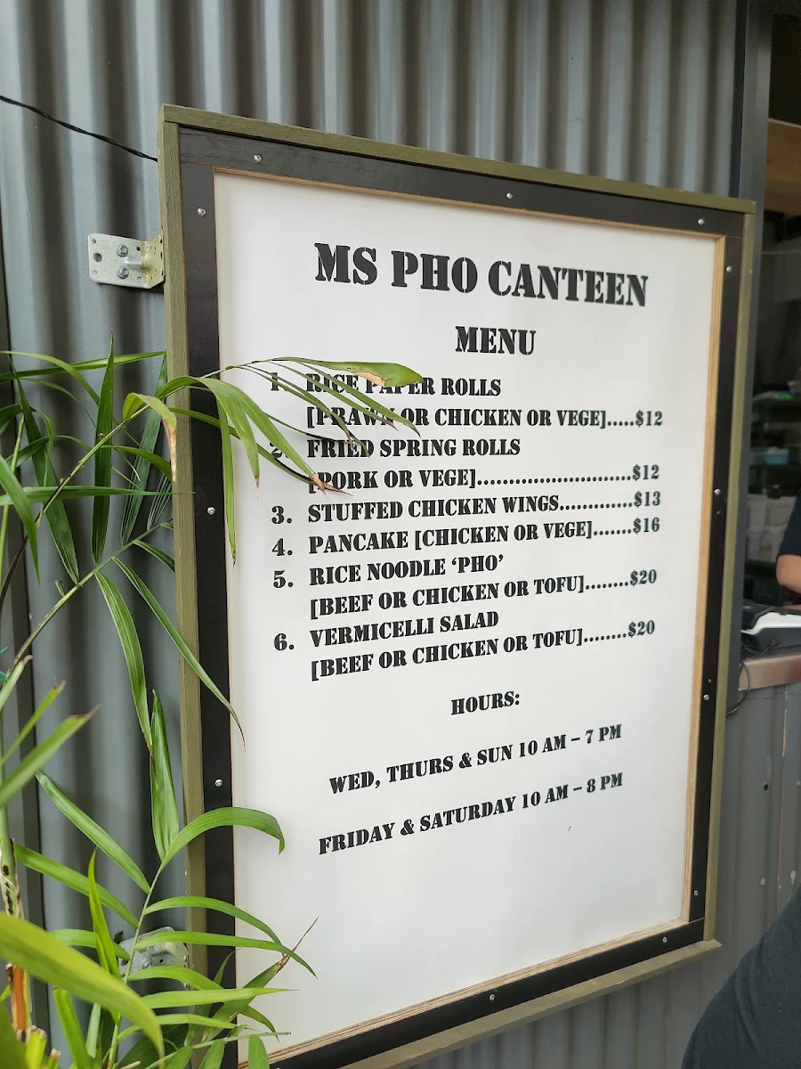 Menu, Ms Pho Canteen