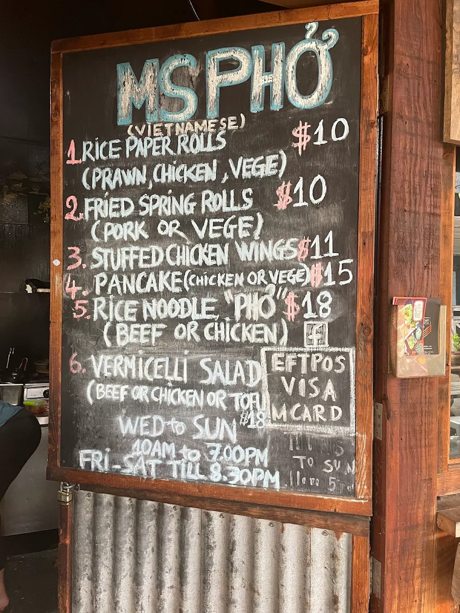 Menu, Ms Pho Canteen