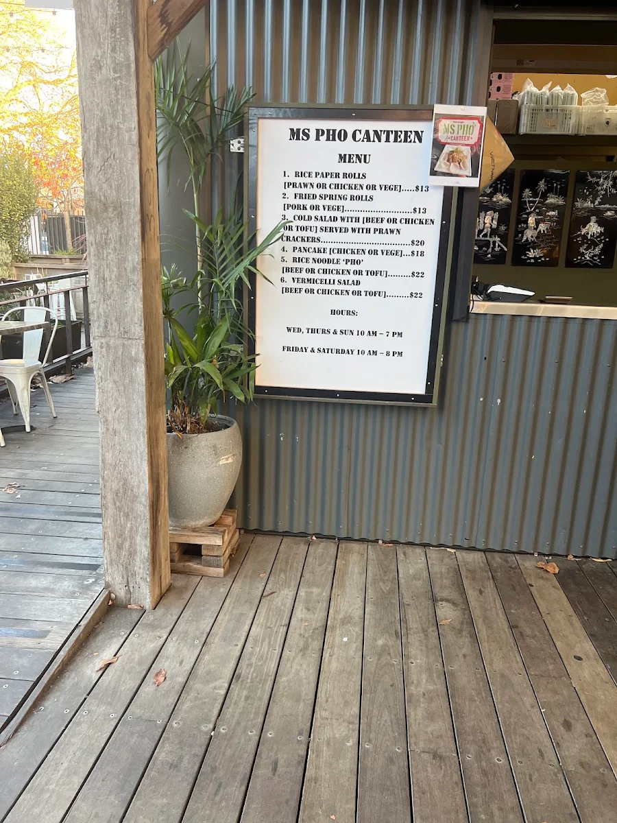 Menu, Ms Pho Canteen