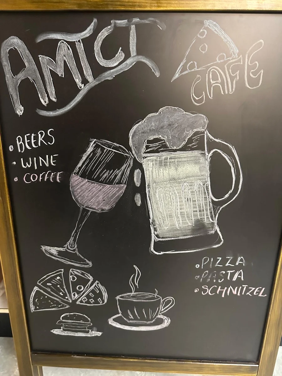 Menu, Amici Pizza Cafe