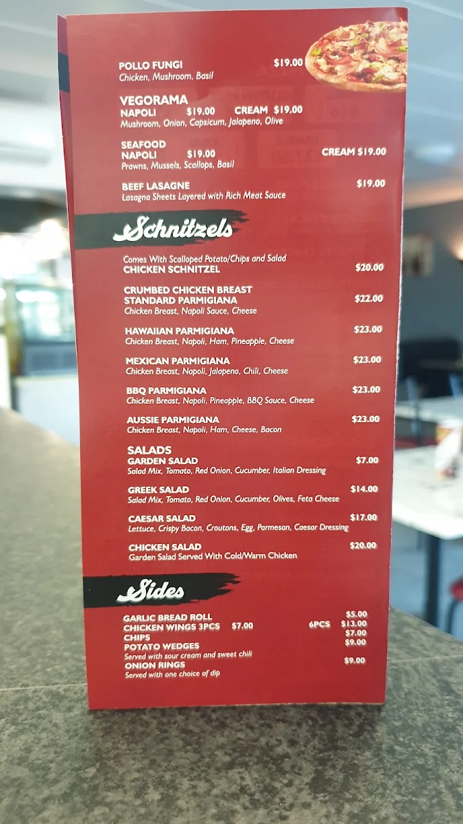 Menu, Amici Pizza Cafe