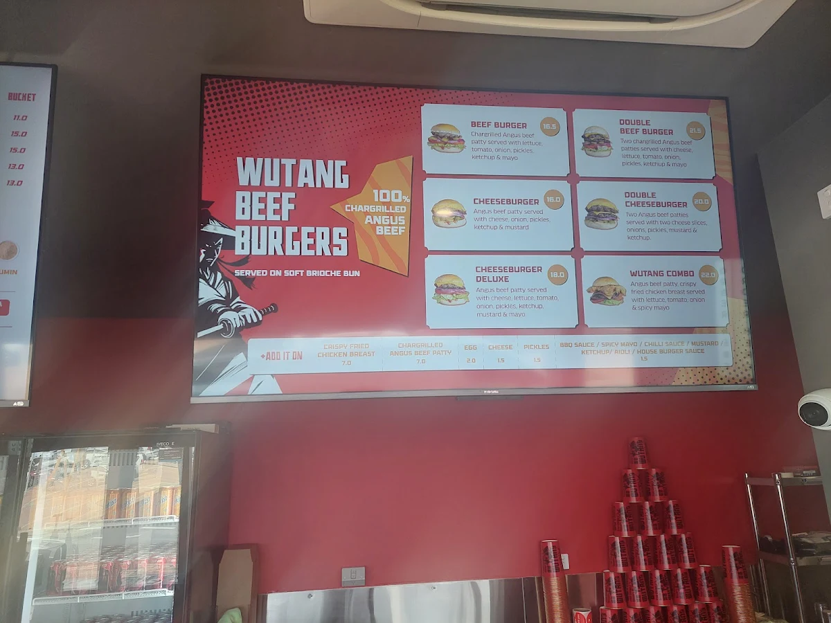 Menu, Wutang Fried Chicken Hillarys