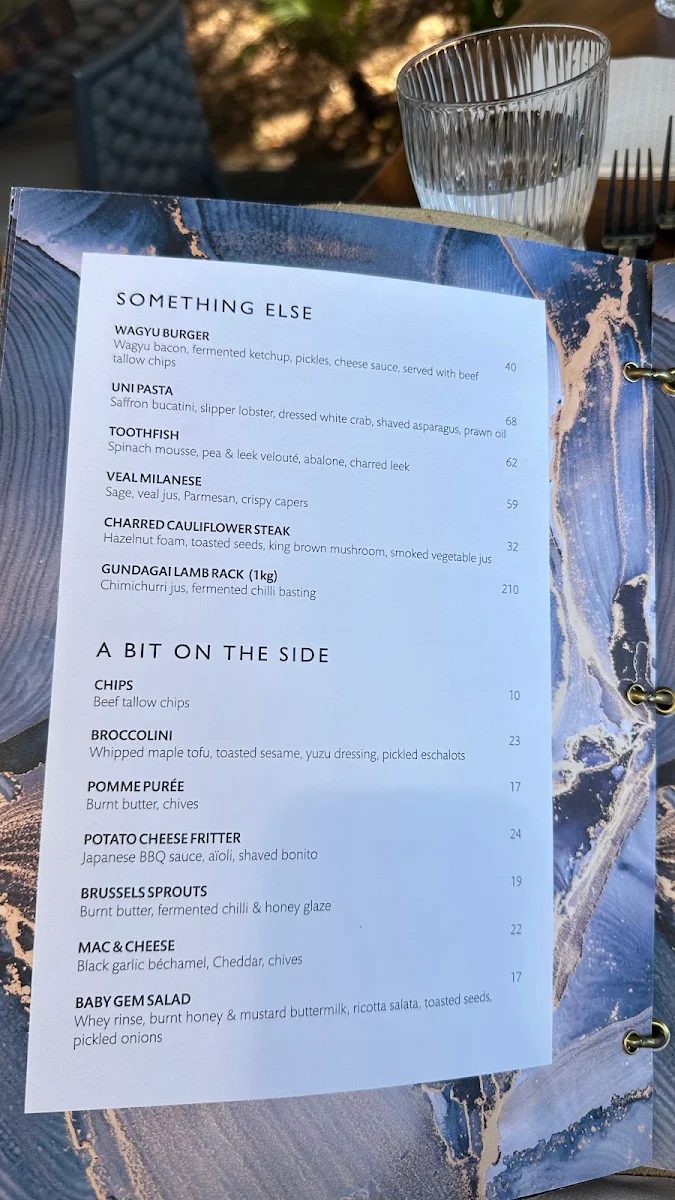 Menu, 6HEAD Sydney