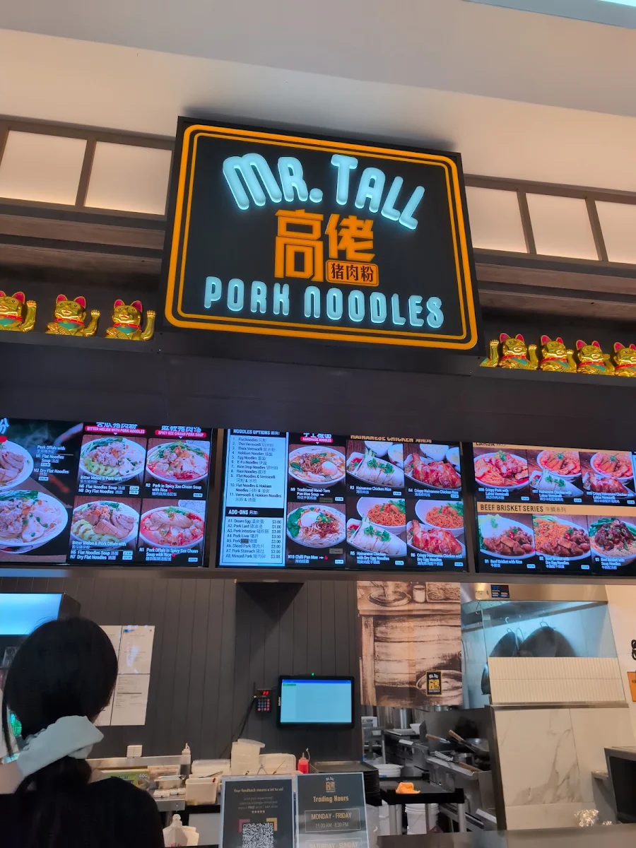 Menu, Mr Tall Pork Noodles Sunnybank Plaza