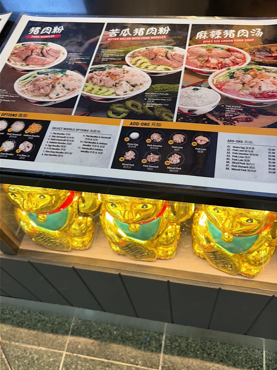 Menu, Mr Tall Pork Noodles Sunnybank Plaza