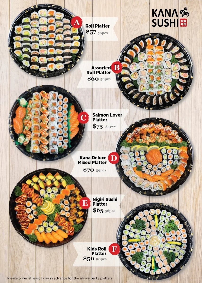 Menu, Kana Sushi Miranda