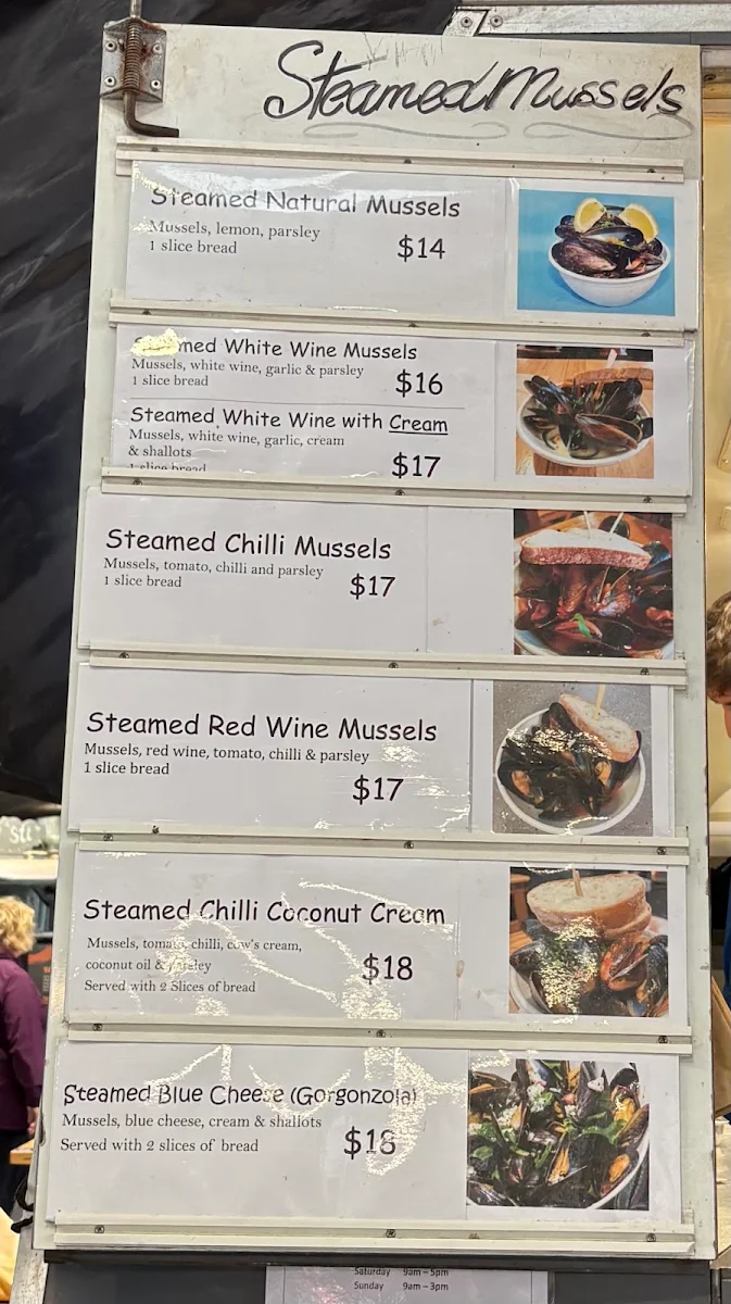 Menu, The Mussel Pot