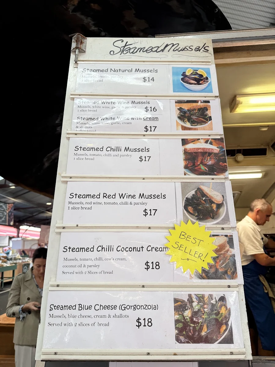 Menu, The Mussel Pot