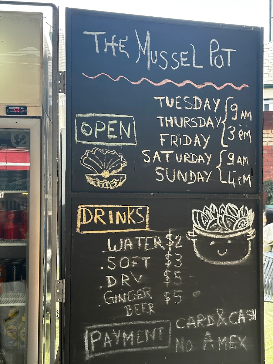 Menu, The Mussel Pot