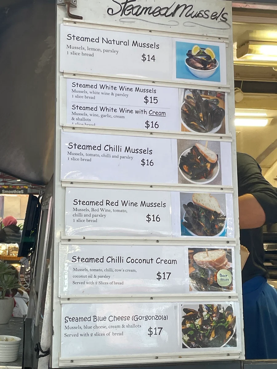 Menu, The Mussel Pot