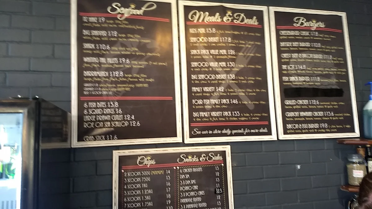 Menu, Bayside Fish Shack
