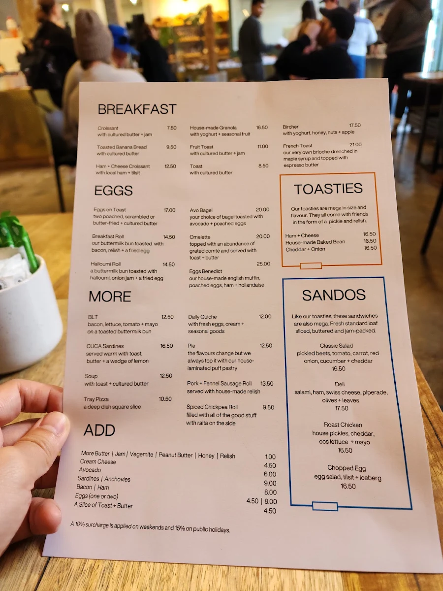Menu, Bread + Butter | Cafe