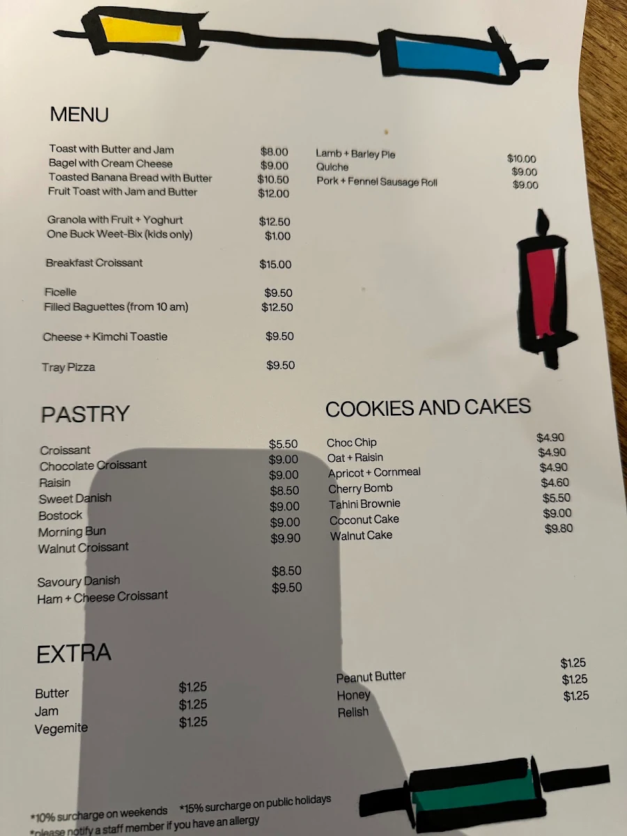 Menu, Bread + Butter | Cafe