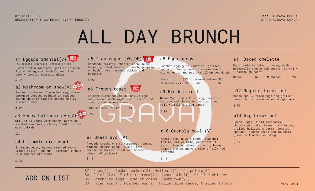Menu, La Grava