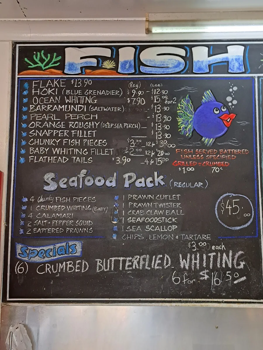 Menu, Fish And Chips