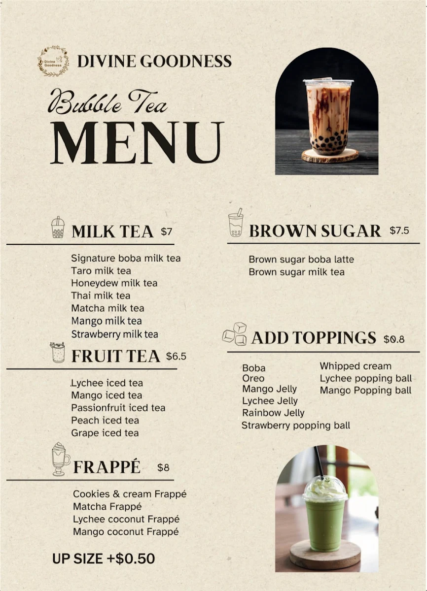 Menu, Divine Goodness