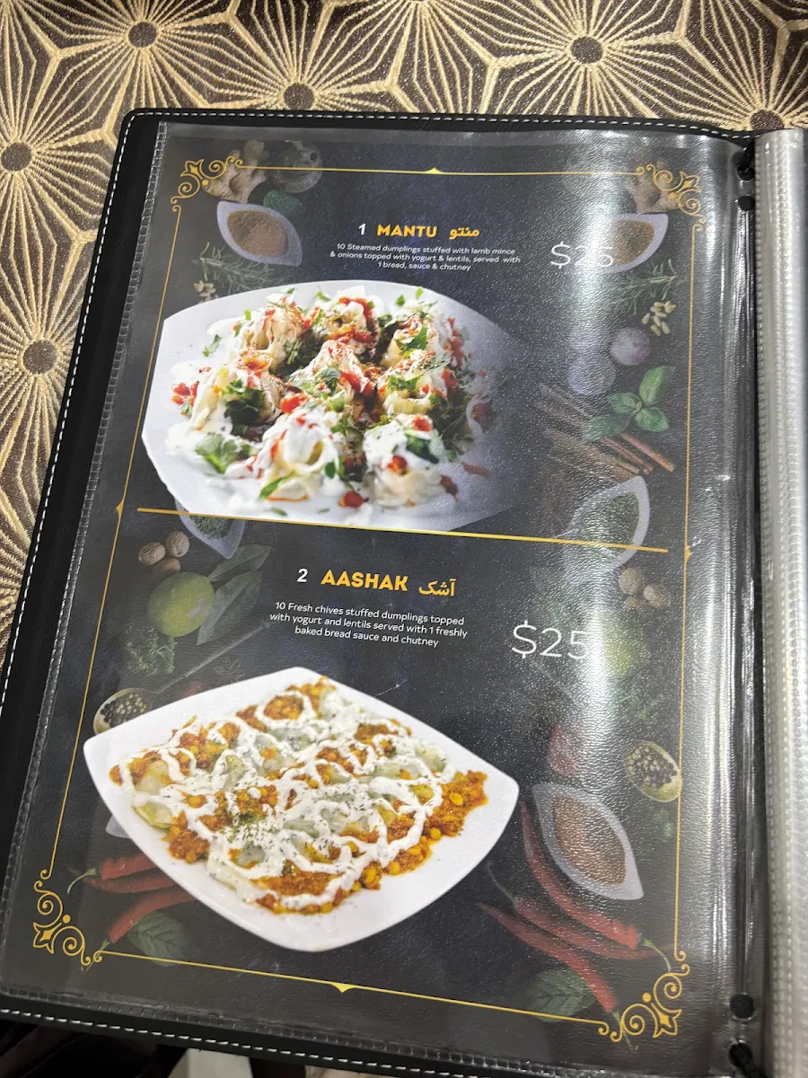 Menu, Kabul House
