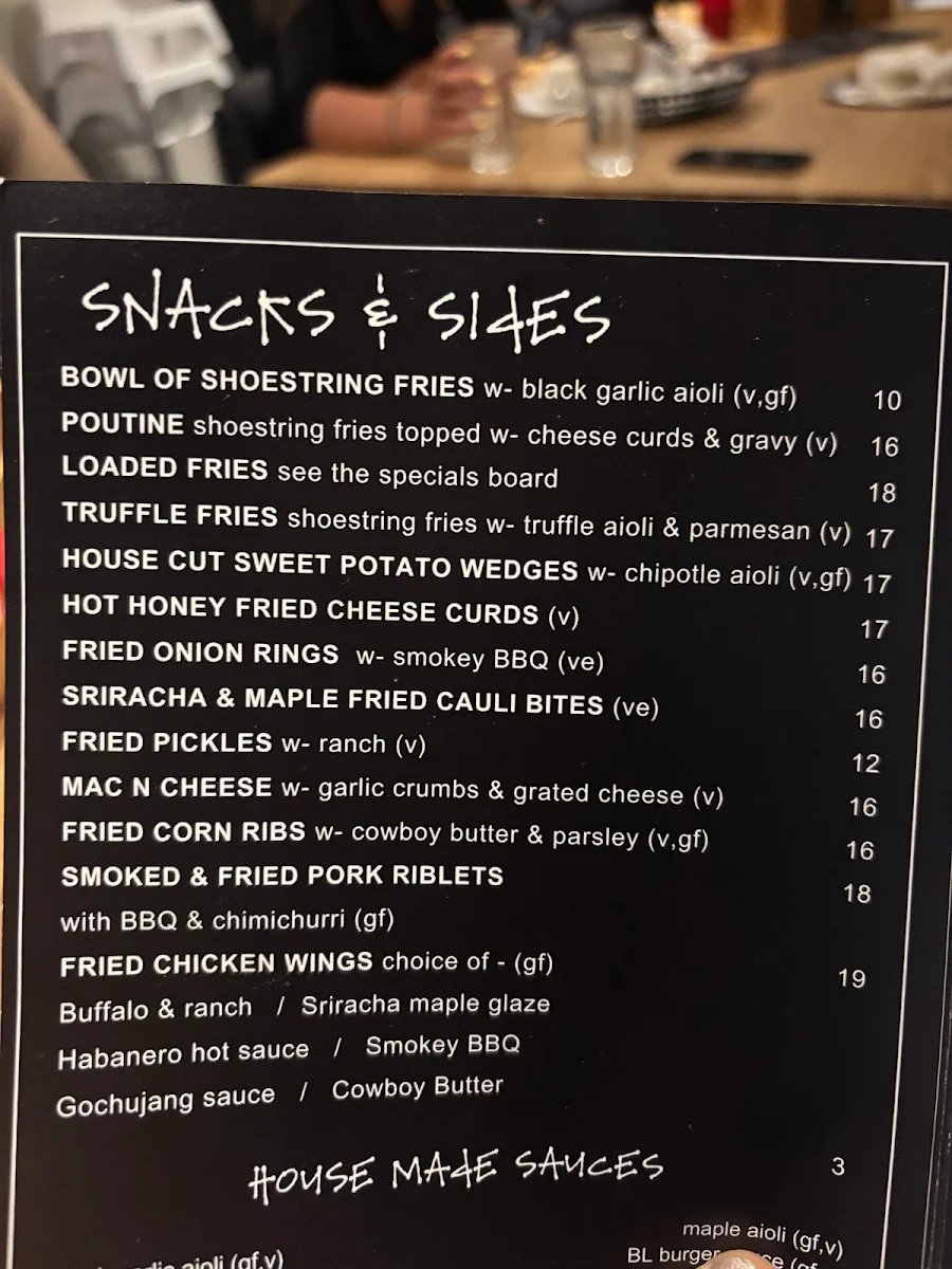 Menu, Bar Luca