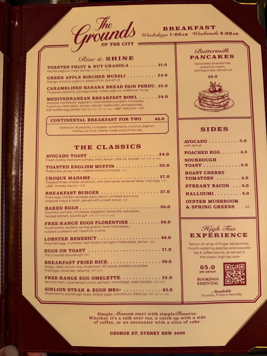 Menu, The Grounds of The City