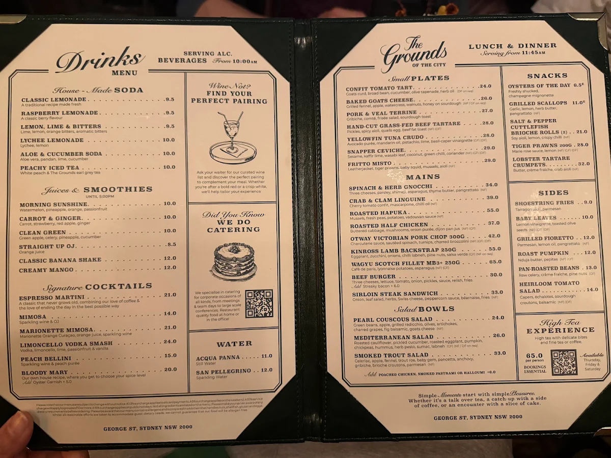 Menu, The Grounds of The City