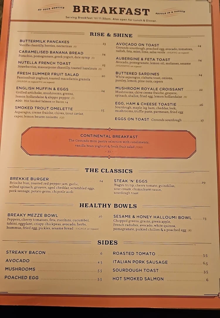 Menu, The Grounds of The City