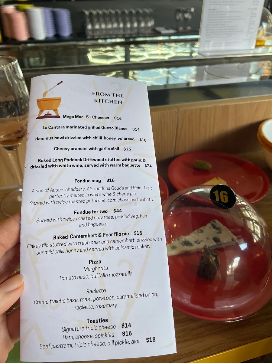 Menu, Splatters Cheese Bar West Melbourne