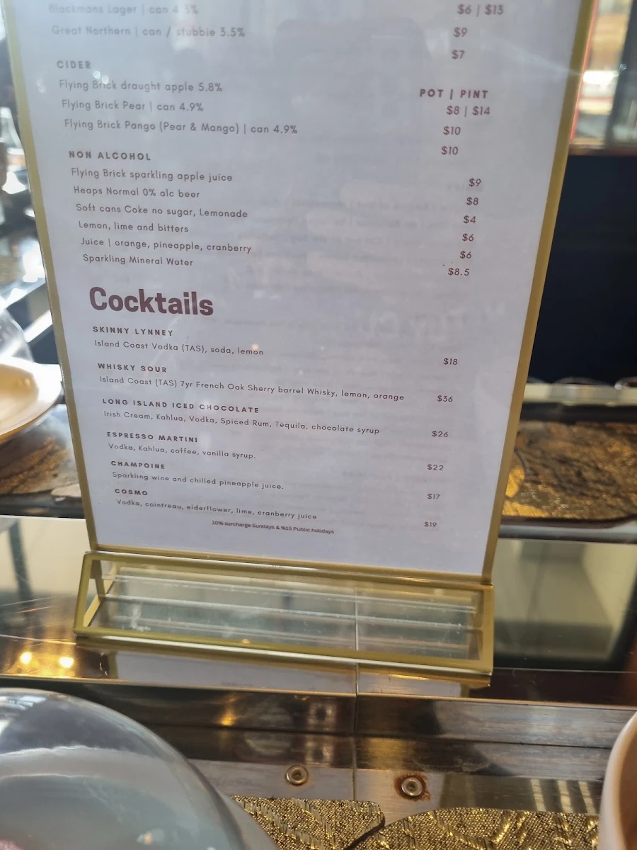 Menu, Splatters Cheese Bar West Melbourne