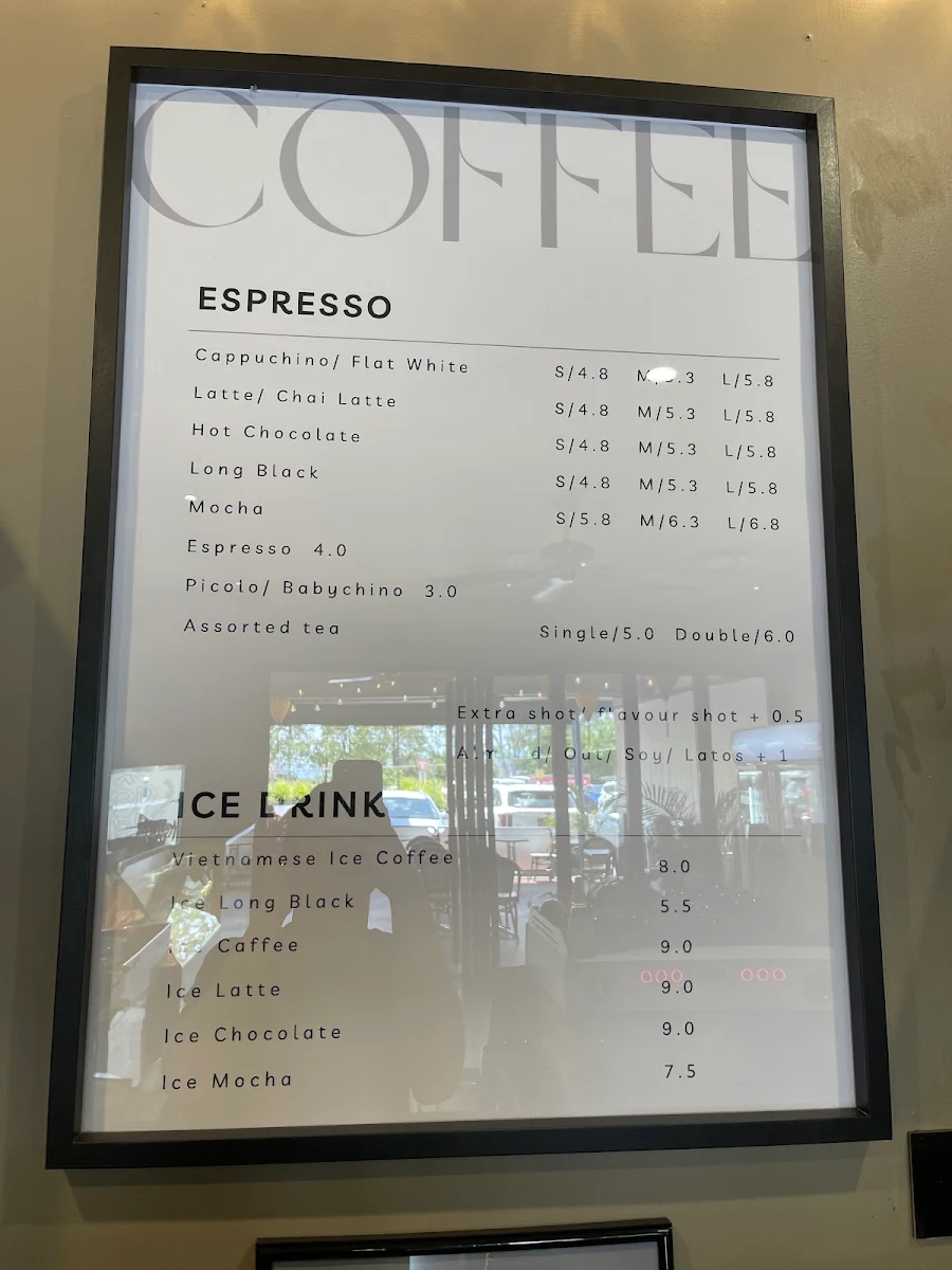 Menu, Bep cafe