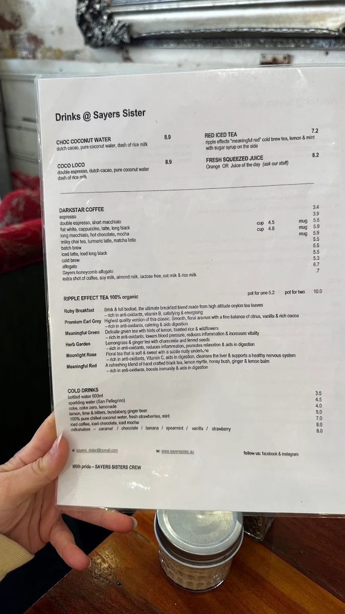 Menu, Sayers Sister
