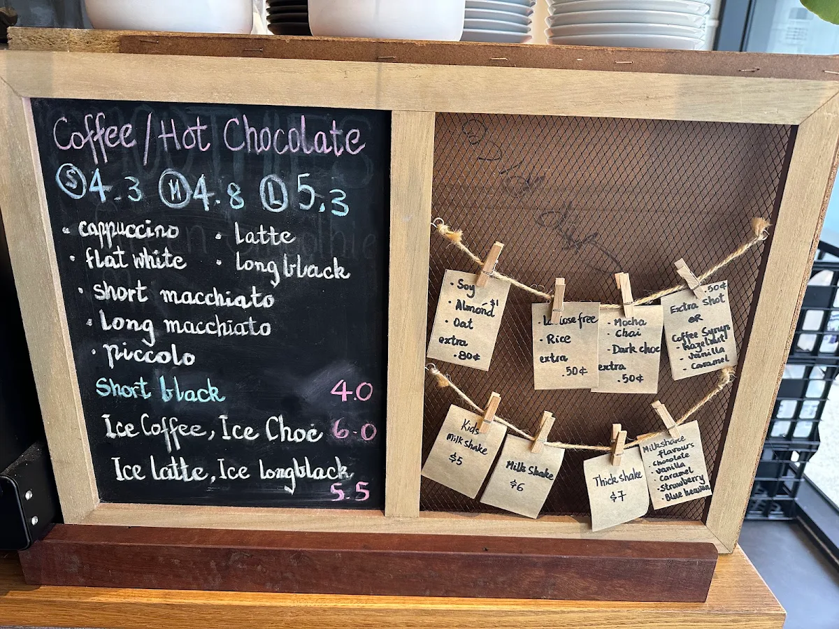 Menu, Cook Rd Café