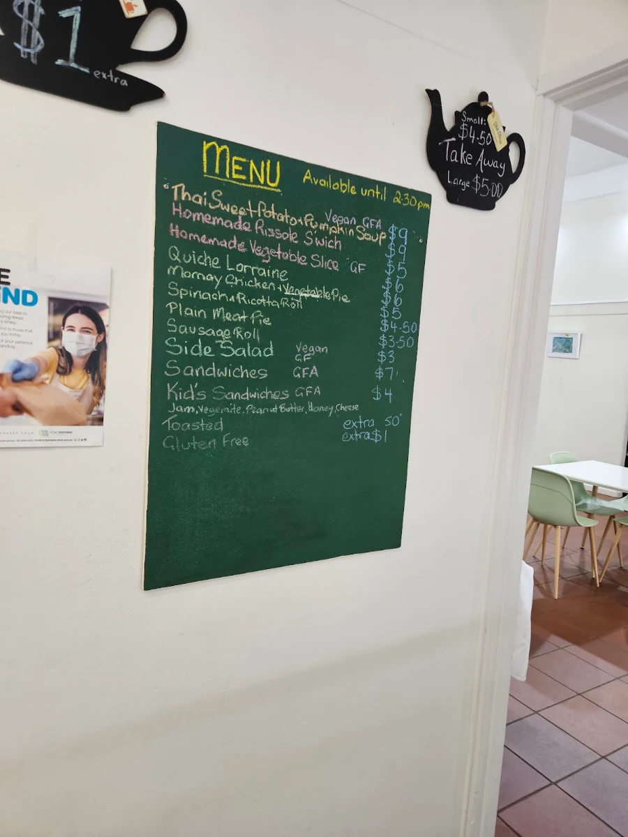 Menu, Kookaburra Cafe