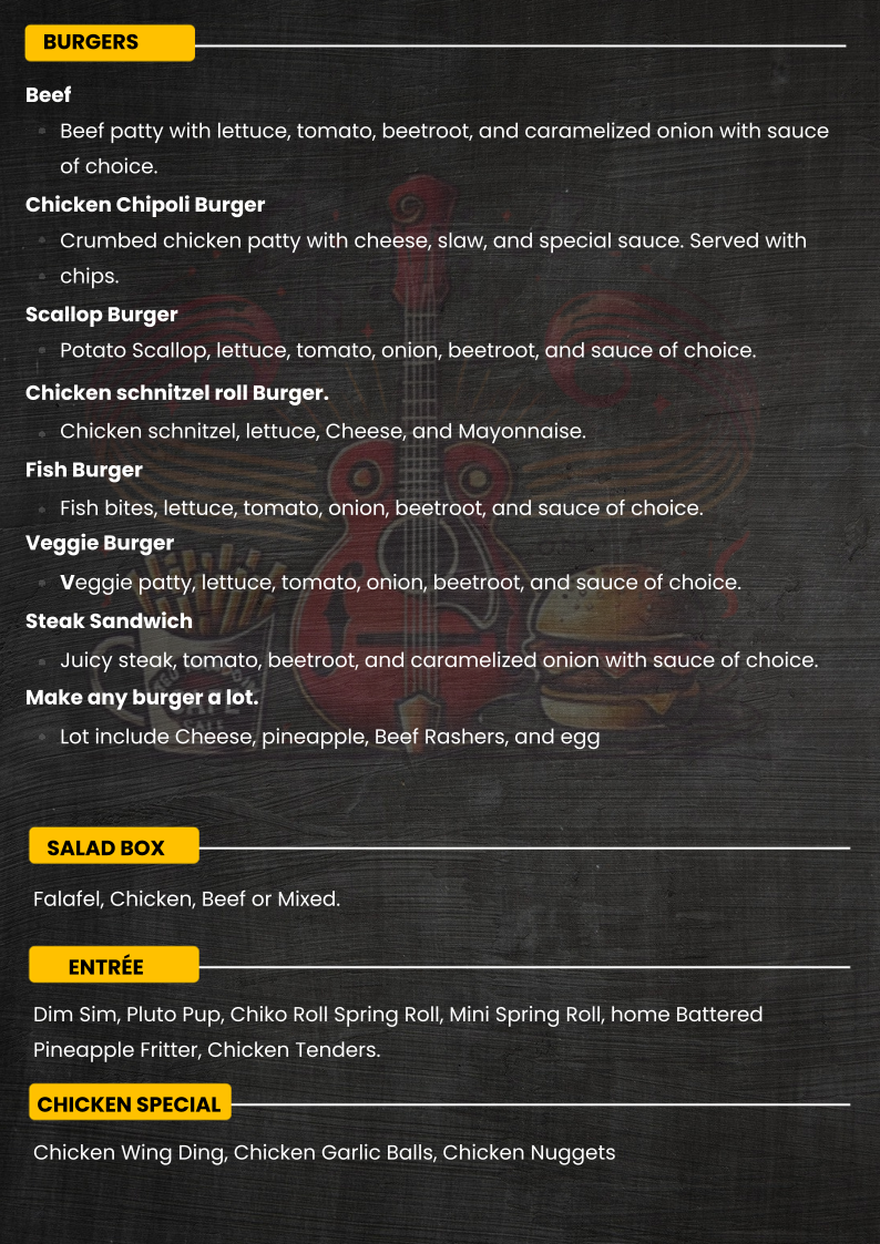Menu, Red Mandolin Cafe