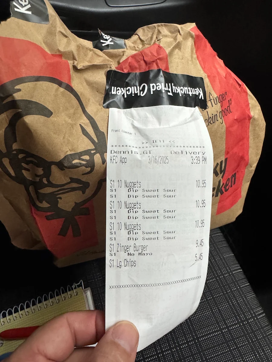 Menu, KFC Collins St