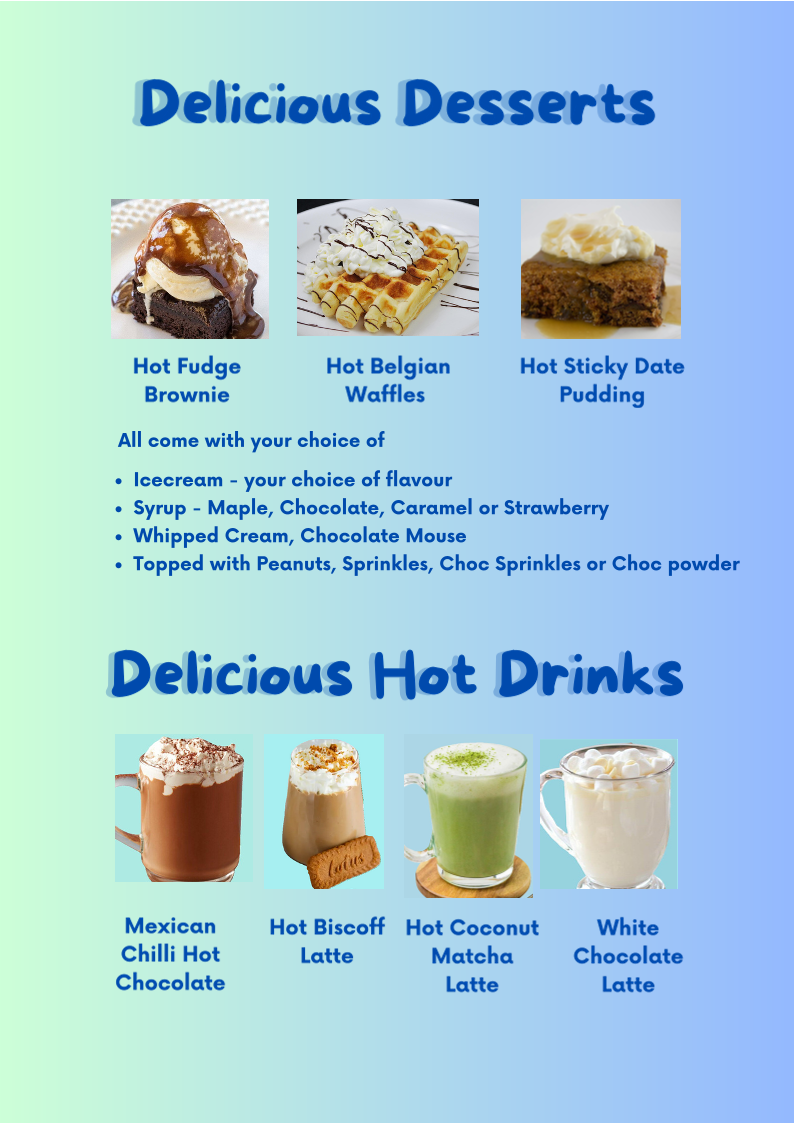 Menu, Lancelin Icecream & Bubble Tea