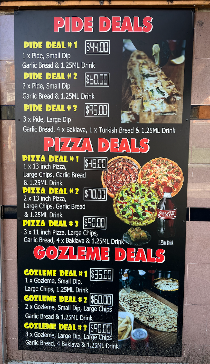 Menu, Golden Pide