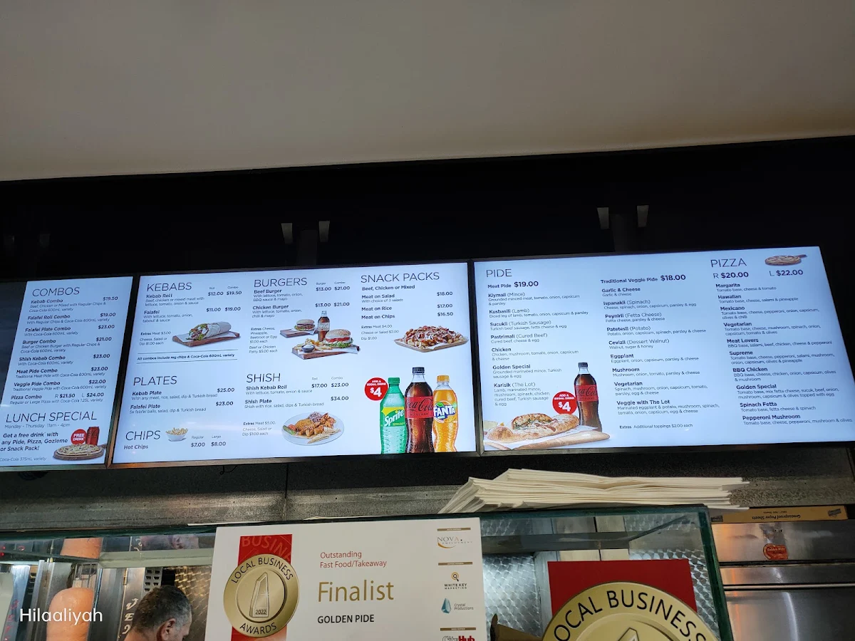 Menu, Golden Pide