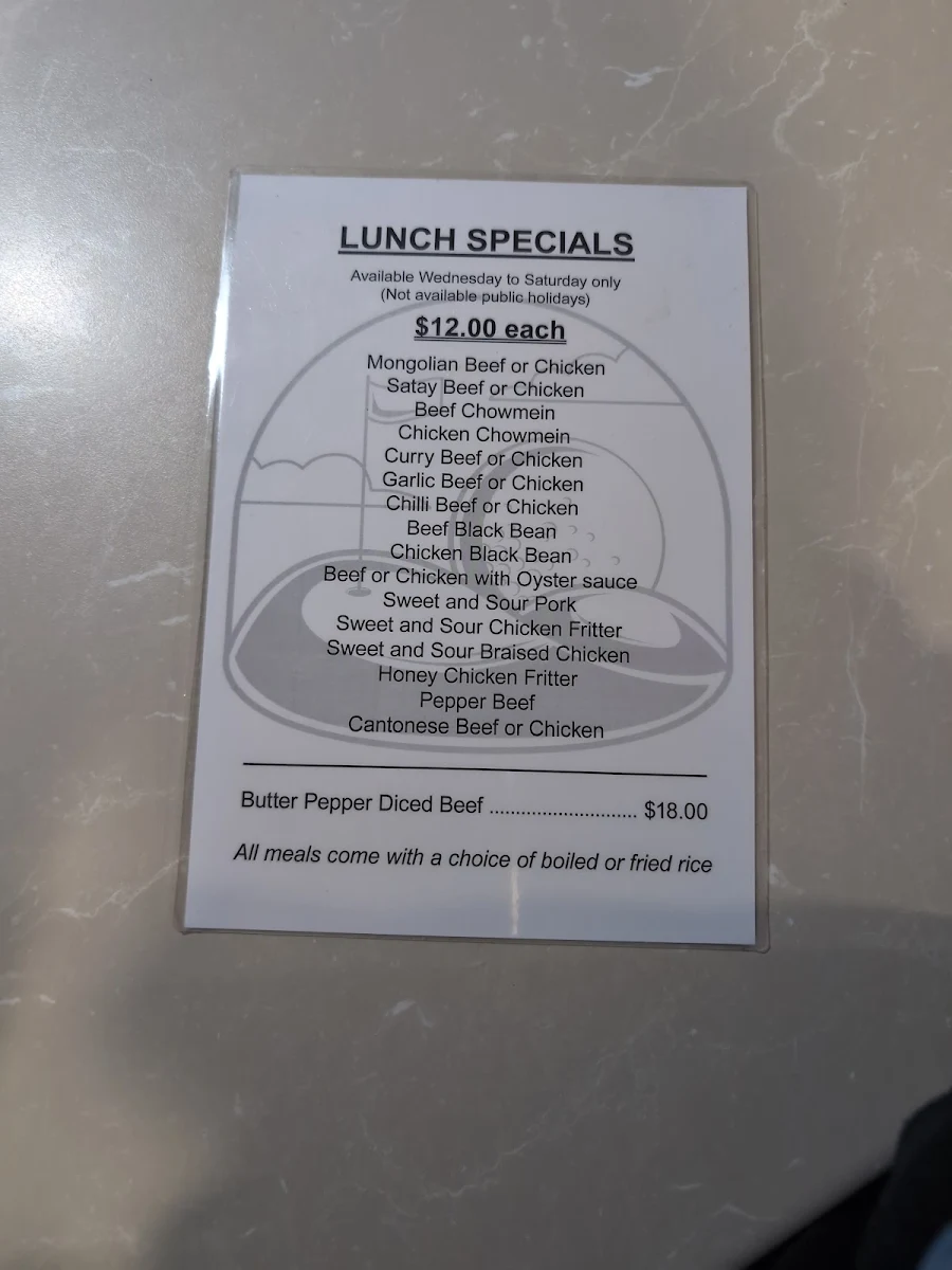 Menu, D & J's Kitchen Chinese Resturaunt